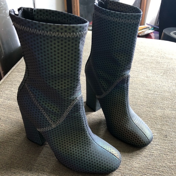 YRU Reflective Iridescent Hologram Boots Shoes 7 - Picture 4 of 10